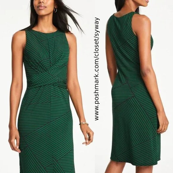 Ann Taylor Dresses & Skirts - Ann Taylor Striped Sleeveless Twist Front Stretch Dress